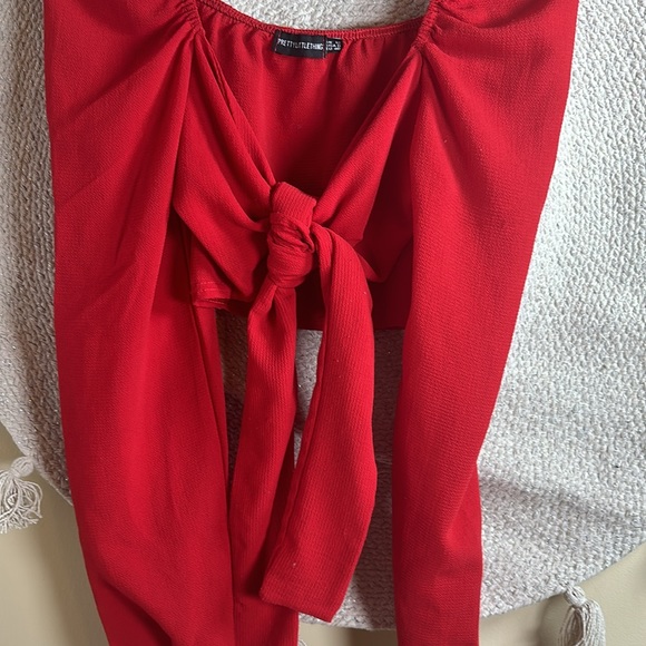 Pretty little things red super crop top - Picture 2 of 6
